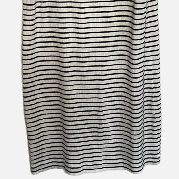 H&M Divided Bodycon Mini Dress Stretch Sleeveless Ribbed Minimalist Black White - Picture 5 of 9